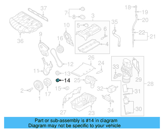Engine Timing Belt Idler 06B-109-244 - View 12