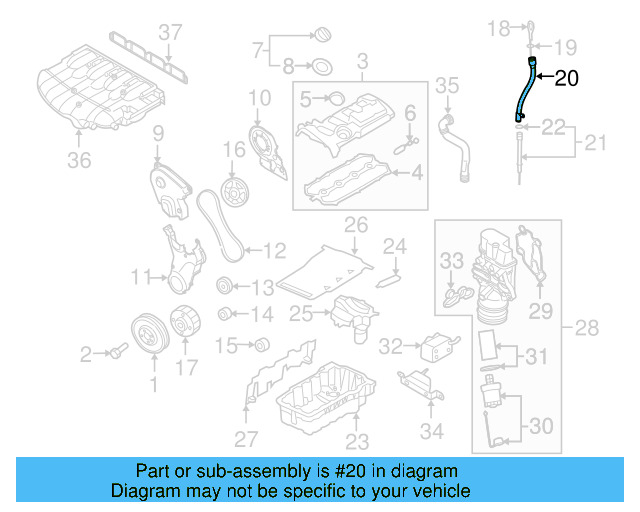 Engine Oil Dipstick Tube 06F-103-663-H - View 14
