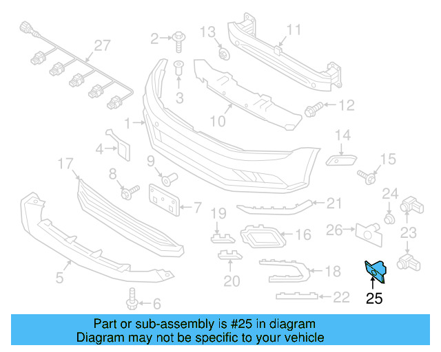 Park Sensor Bracket 5CU-919-493-A-9B9 - View 4