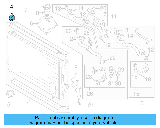 Upper Mount 1K0-121-367-P - View 93