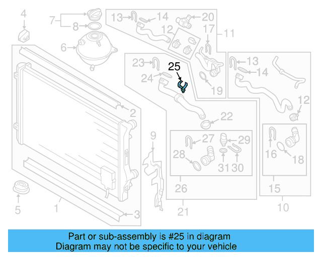 Radiator Coolant Hose Hold Down N-107-377-01 - View 7