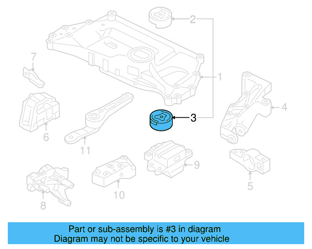 Engine Cradle Lower Insulator 1K0-199-867-Q - View 19