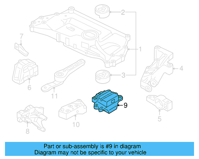 Mount 1K0-199-555-BE - View 8