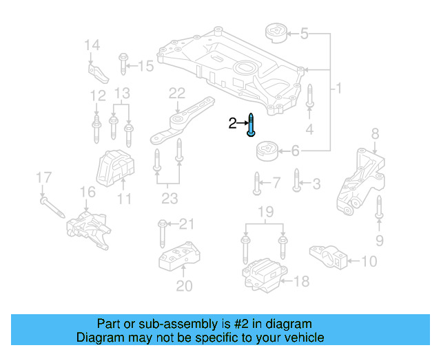Engine Cradle Front Bolt N-105-286-02 - View 5