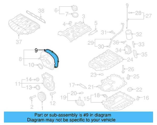 Engine Timing Cover Gasket 06D-103-121-B - View 8