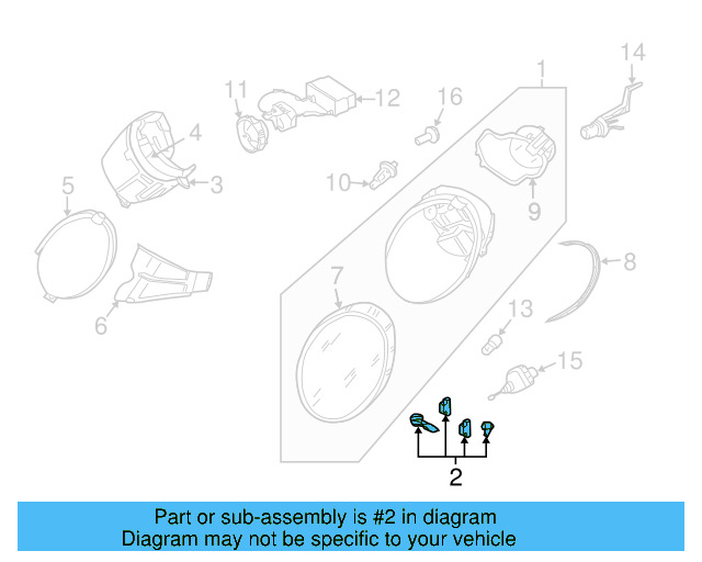 Headlamp Assembly Repair Kit 1C0-998-141 - View 17