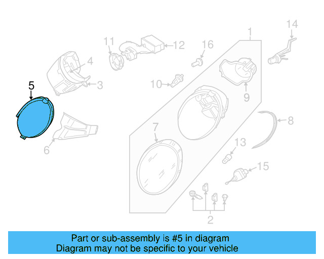 Headlamp Assembly Reinforcement 1C0-806-640-H - View 11
