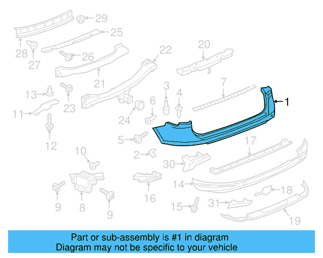 Bumper Cover (Unpainted) 7p6807421fgru - View 6