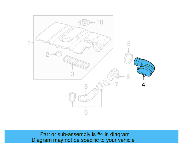 Intake Duct 1K0-129-618-AD - View 7