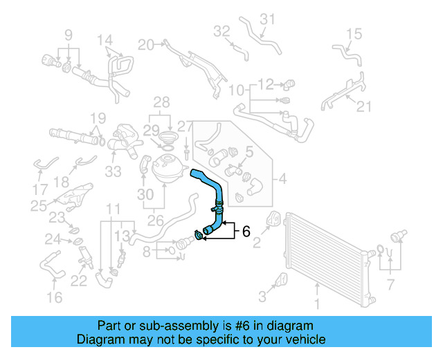Radiator Coolant Hose 1J0-122-051-BC - View 6