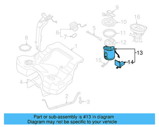 Fuel Pump Assembly 3C8-919-051-B - View 10