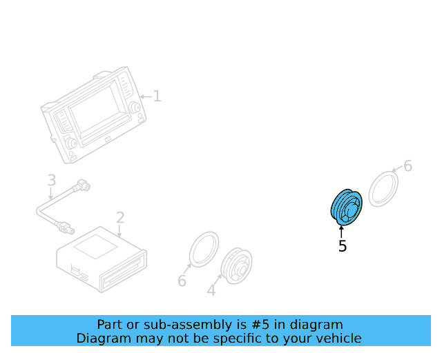Rear Dr Speaker 561-035-453-A - View 16