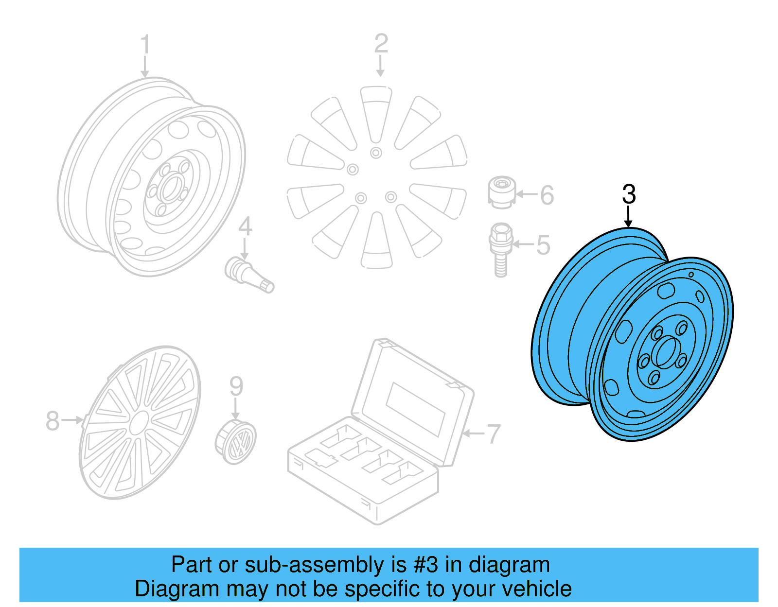 Spare Wheel 561-601-027-B-03C - View 8