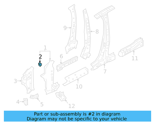 Pillar Reinforced Reinforcement 561-810-297 - View 2