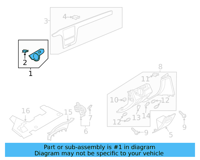 Switch Bezel 561-857-211-G-IA3 - View 2