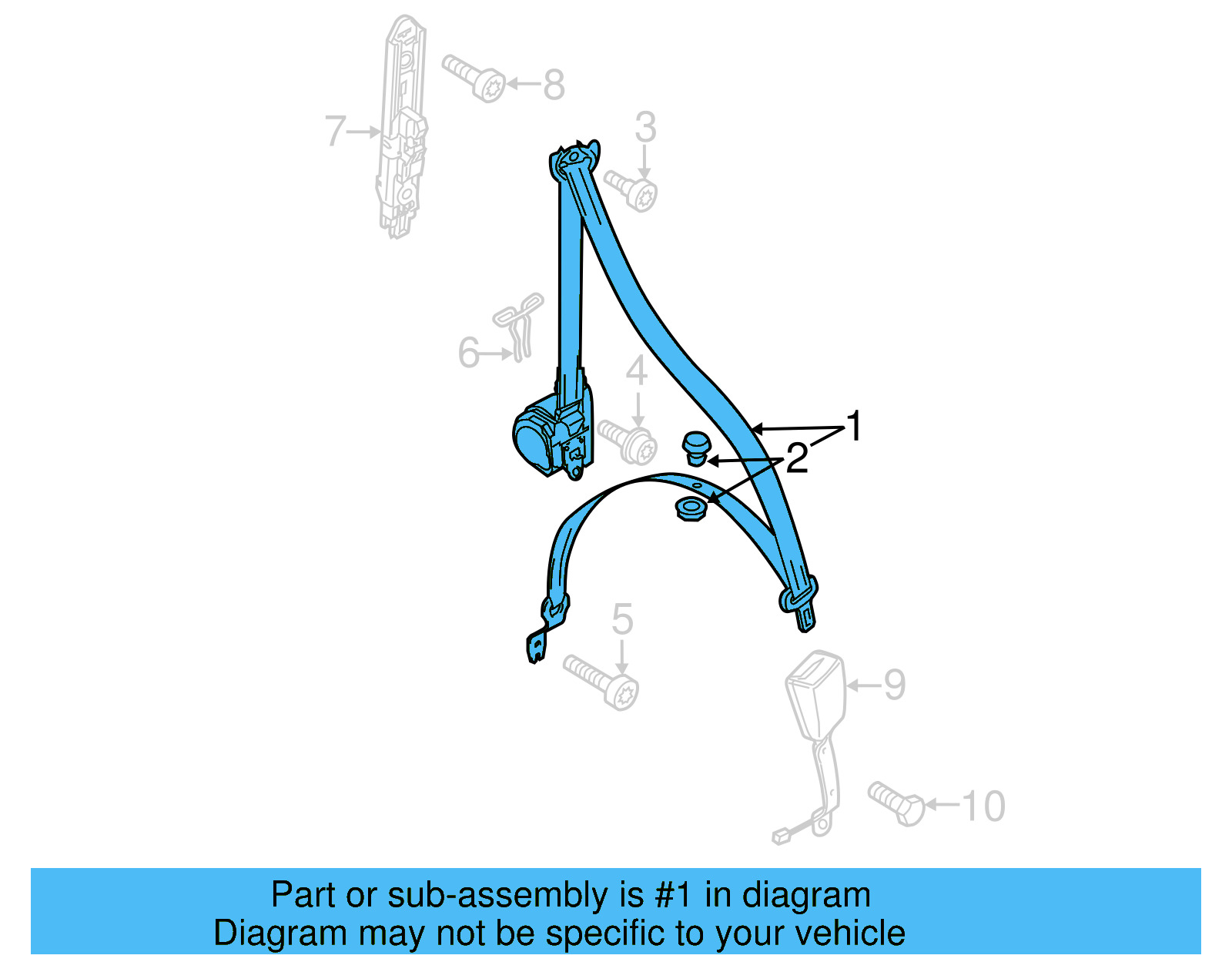 Seat Belt Assembly 561-857-705-D-RAA