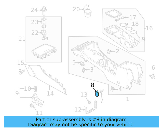 Console Body Cap 561-863-359-82V - View 4
