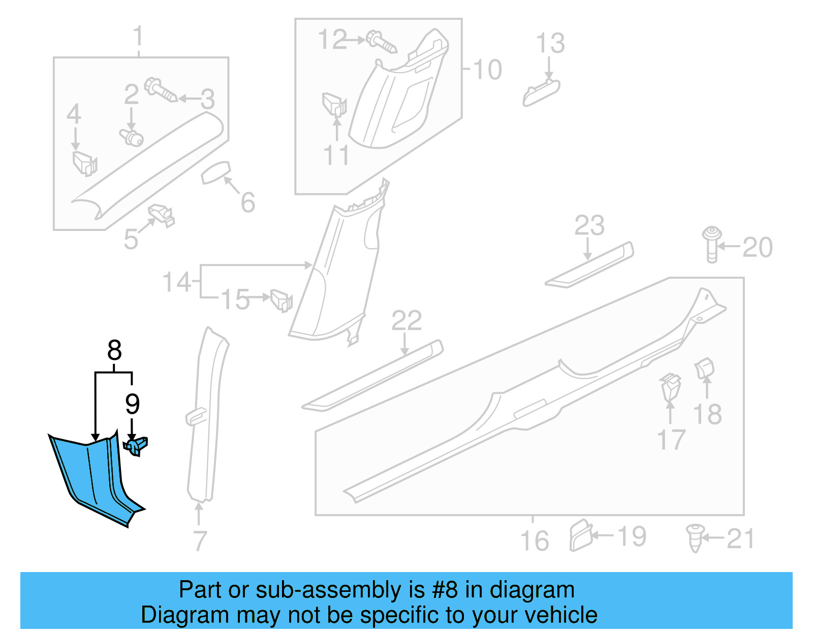 Kick Panel Trim 561-863-483-82V - View 6