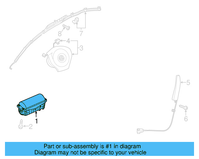 Passenger Air Bag 561-880-204-B - View 3