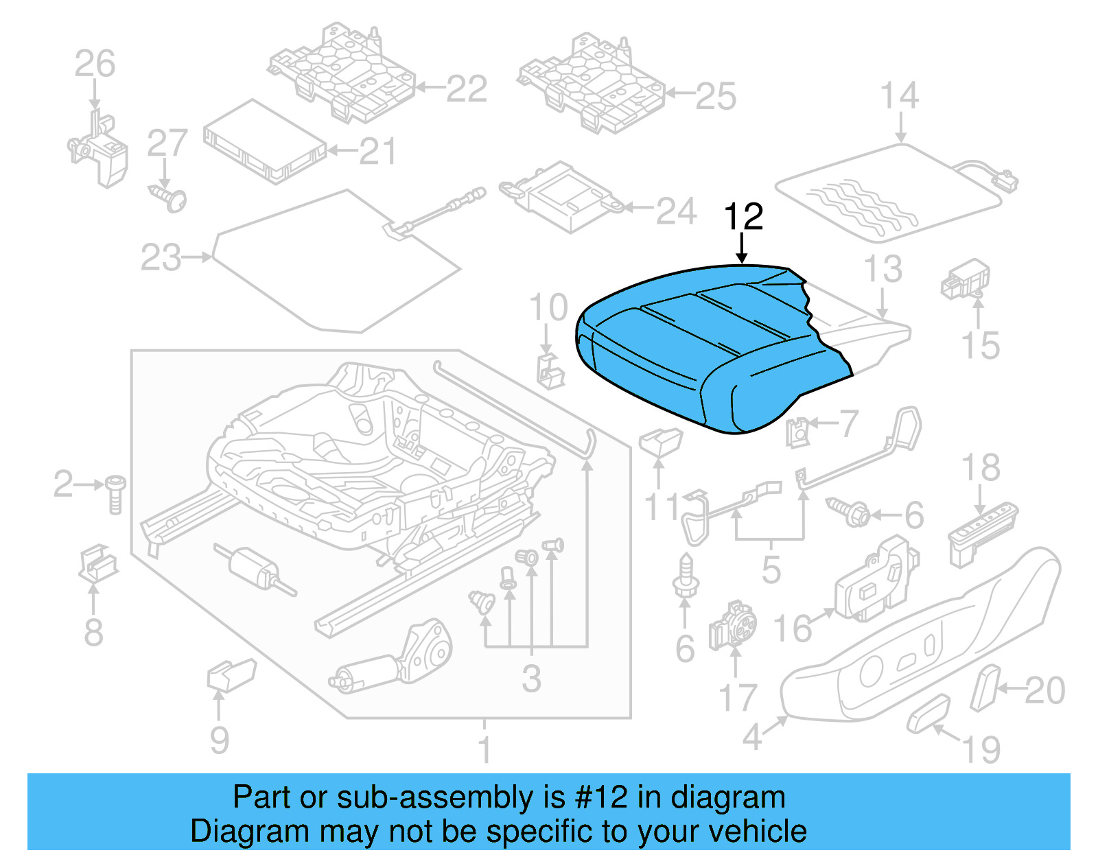 Seat Cover 561-881-406-AC-UFF - View 6