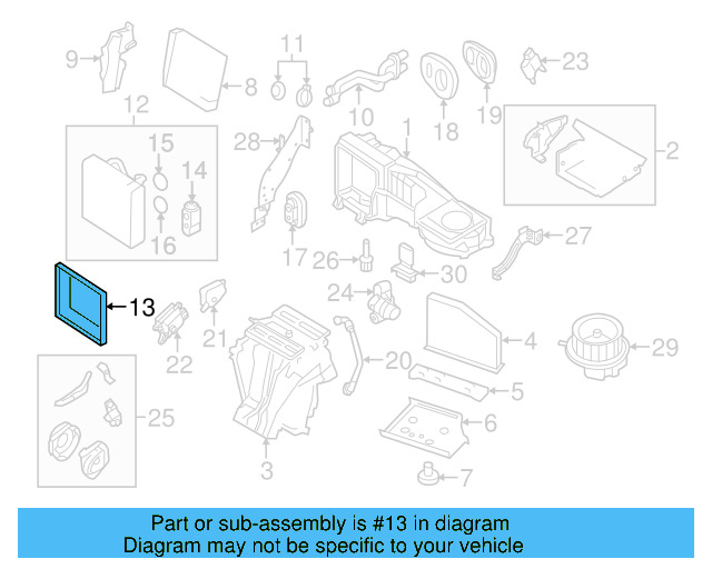 A/C Evaporator Core Seal 1K0-820-080 - View 44