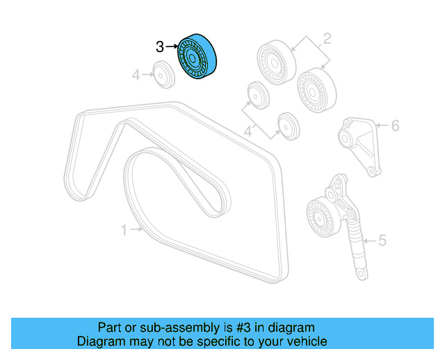 Idler Pulley 059-903-341-J - View 3