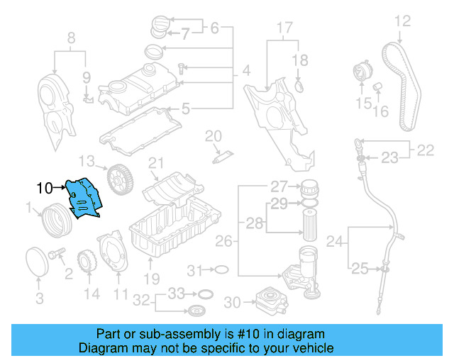 Center Timing Cover 038-109-147-D - View 13