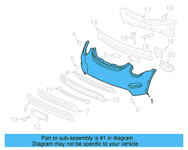 Bumper Cover (Unpainted) 1c0807221fgru - View 6