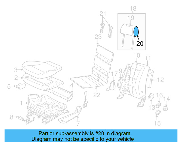 Headrest Cover 1J0-881-921-A-4PM - View 3