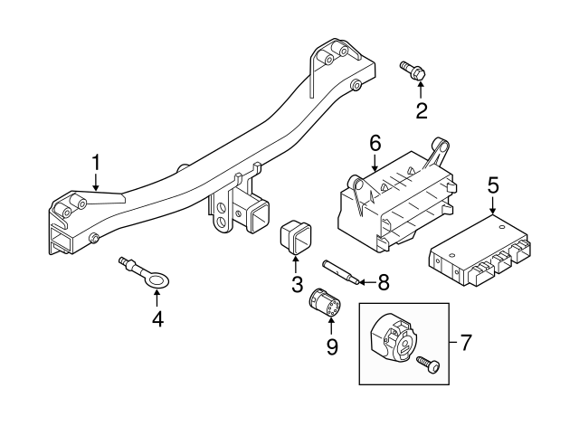 Trailer Tow Harness Connector 7H0-972-217-C