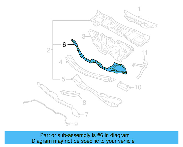 Cowl Reinforcement 1Y0-803-159-A - View 6