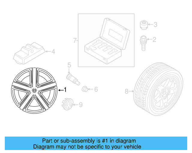 Wheel, Alloy 7P6-601-025-C-88Z - View 3