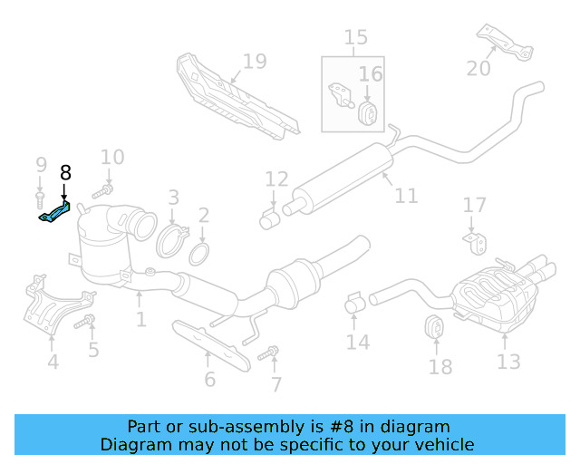 Converter & Pipe Bracket 5Q0-253-461-R - View 5