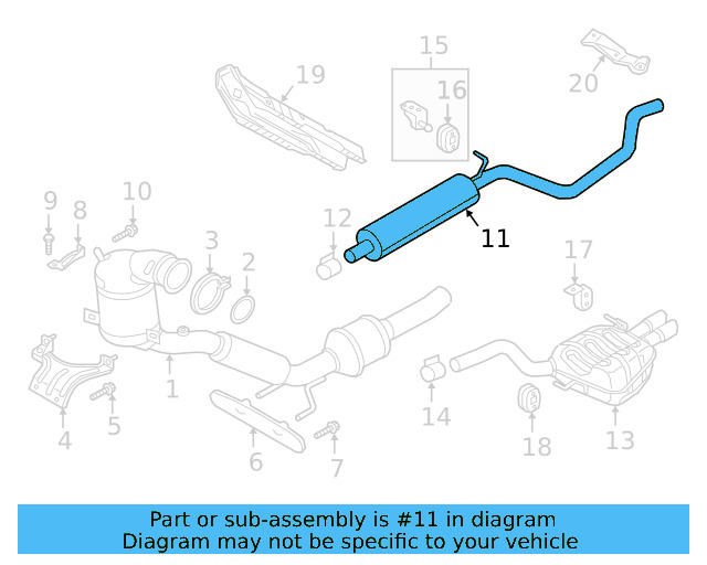 Center Muffler 5QM-253-209-AE - View 3