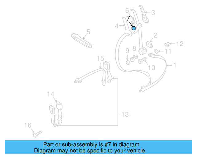 Center Seat Belt Cap 281-857-797-01C - View 11