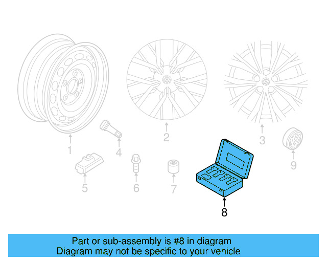 Lockable Wheel Bolt Set 5Q0-698-137 - View 9