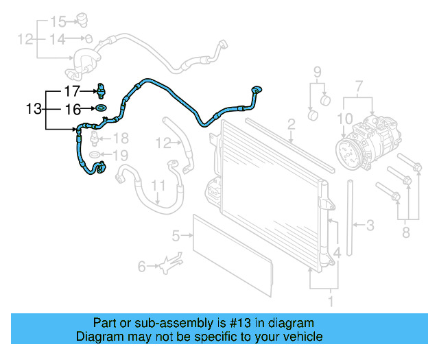 A/C Refrigerant Suction Hose 1K0-820-743-FP