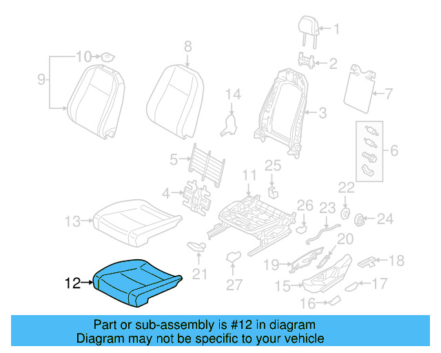Seat Cushion Pad 3CN-881-375-A