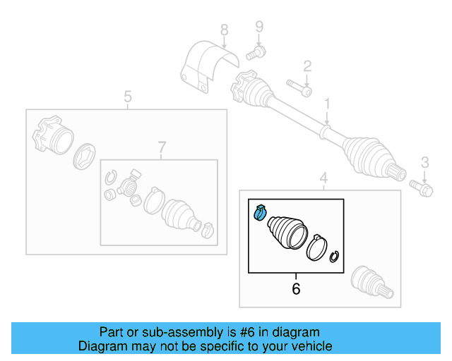 Inner Joint Assembly 3C0-498-103-NX - View 6