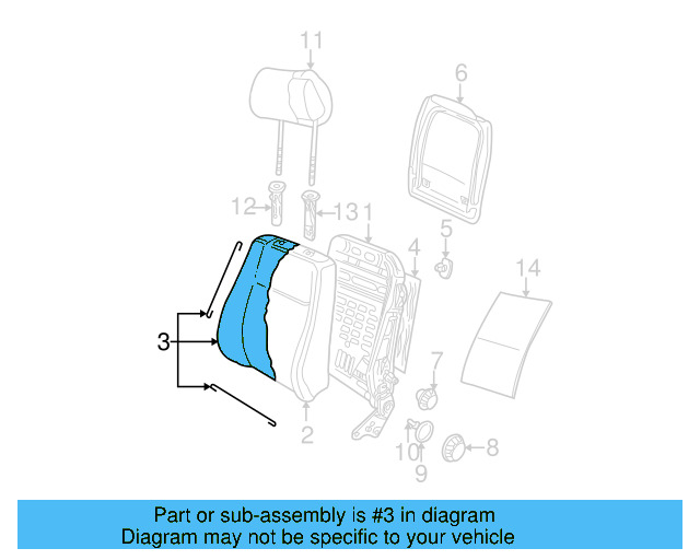 Seat Back Cover 3B0-881-805-QP-SEM - View 8