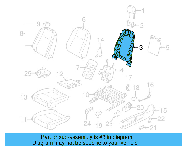 Seat Back Frame 3QF-881-045-G - View 5