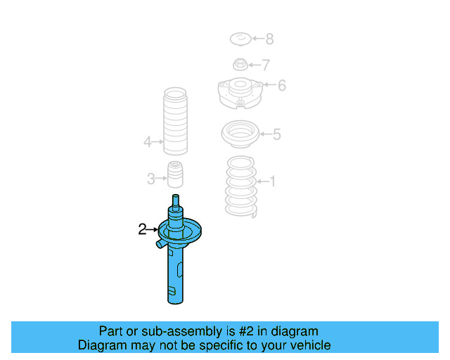 Suspension Strut JZW-413-031-A - View 3