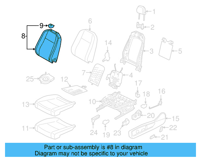 Seat Back Cover 3CN-881-805-S-VJU