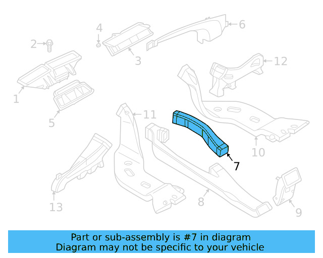 Center Duct 3G0-864-255 - View 2