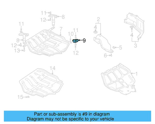 Skid Plate Rear Bracket 1J0-018-967-A - View 8