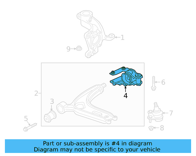 Lower Control Arm Rear Mount 3QF-199-232-D - View 8