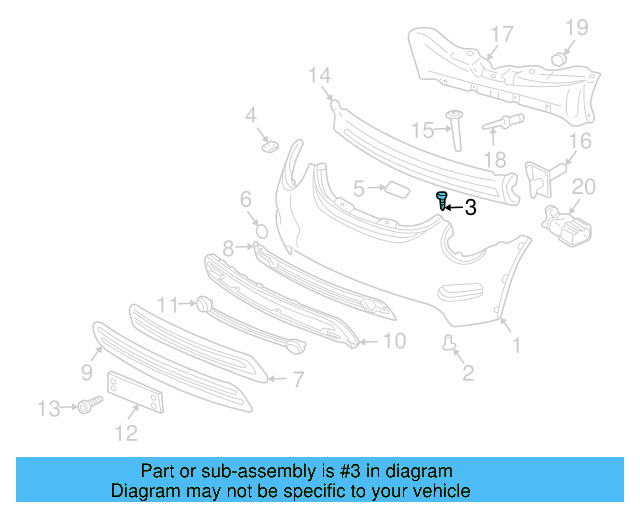 Bumper Cover Screw WHT-000-036 - View 30