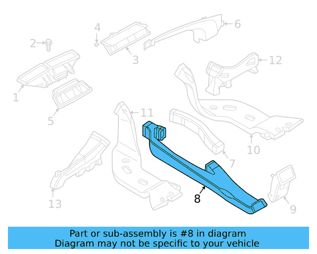 Center Duct 3G0-864-254 - View 2