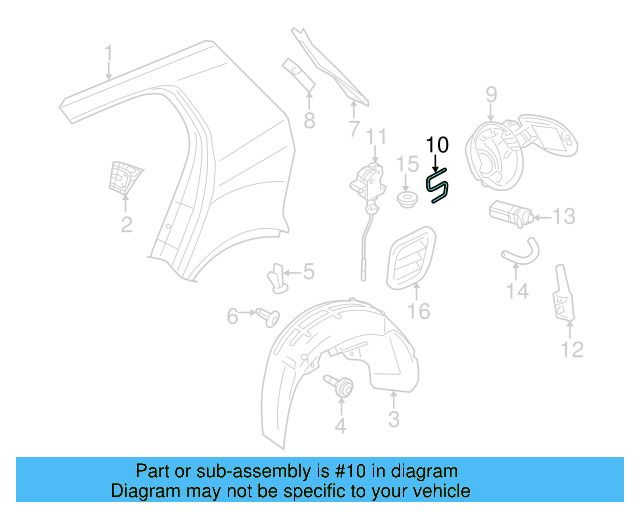 Fuel Door Spring 1J0-809-931 - View 47