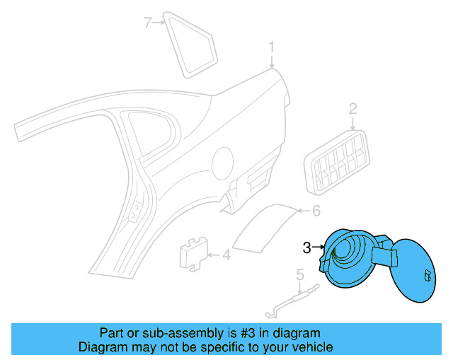 Fuel Door (Unpainted) 3b0809857egru - View 10